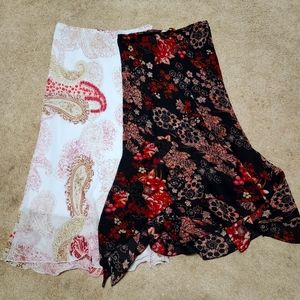 Dark and light summer skirts